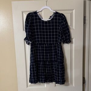 Navy Checkered Dress